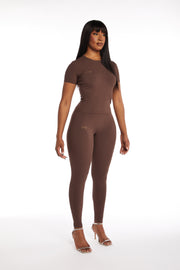 'ZARIAH' Leggings in Mocha (PRE-ORDER)