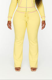 'Waffle' Straight Pants in Butter Yellow (PRE ORDER)
