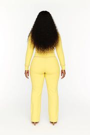 'Waffle' Straight Pants in Butter Yellow (PRE ORDER)