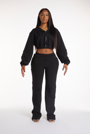 'CAS GURL' Track Pants in Jet